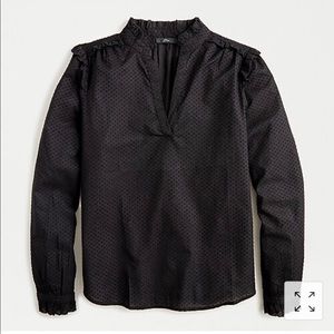 JCrew, ruffle trim, v-neck pop over, M